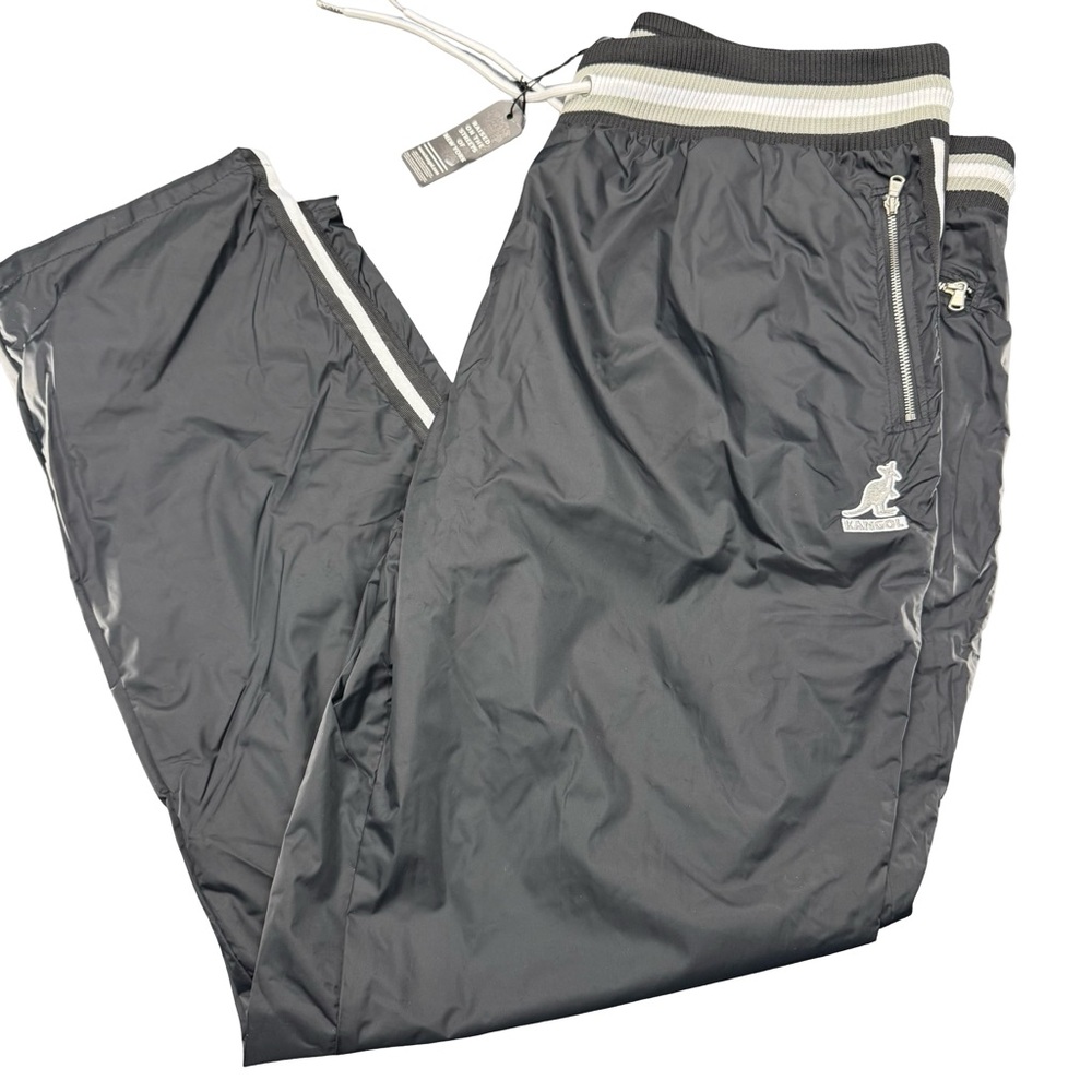 Kangol Black Nylon All-Weather Track Pants Size XXL Classic NYC Fit BNWT